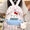 Student schoolbag Japanese Korean version trendy new cute girl schoolbag cartoon cat large capacity class casual backpack