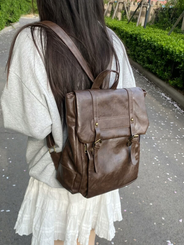 2025 wasteland style backpack high-end sense versatile travel backpack retro fashion large capacity college style commuter bag