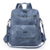 Korean Style PU Leather Backpack – Large Capacity Daily Commuter Bag