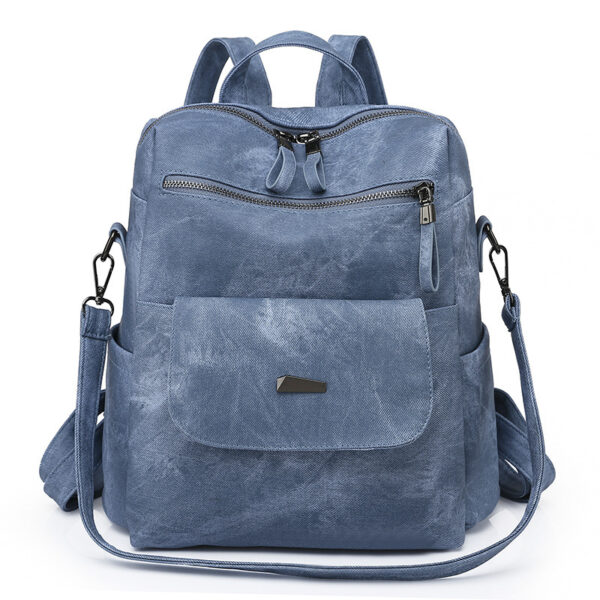 Korean Style PU Leather Backpack – Large Capacity Daily Commuter Bag