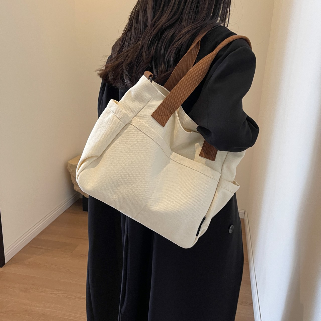 Canvas Tote Bag – Multi-Pocket Large Capacity Commuter Bag 7 O1CN01gB8njc2J6tFiLaqrU 2217432819373 0 cib -bag