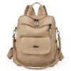 Korean Style PU Leather Backpack – Large Capacity Daily Commuter Bag