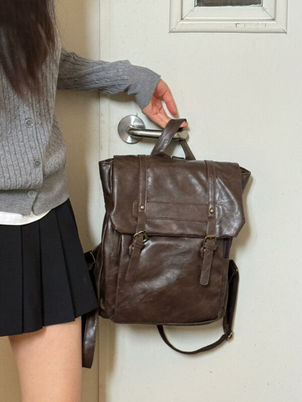 2025 wasteland style backpack high-end sense versatile travel backpack retro fashion large capacity college style commuter bag