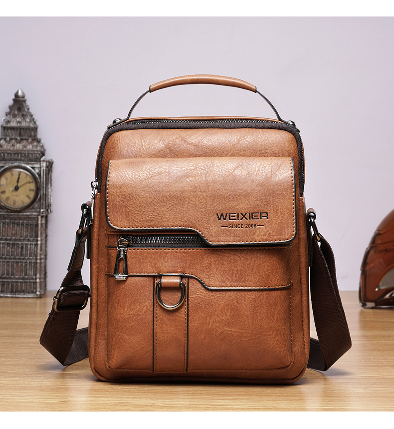 Vintage Waterproof Crossbody Bag – Lightweight Hands-Free Shoulder Bag 2 mens crossbody bag detail