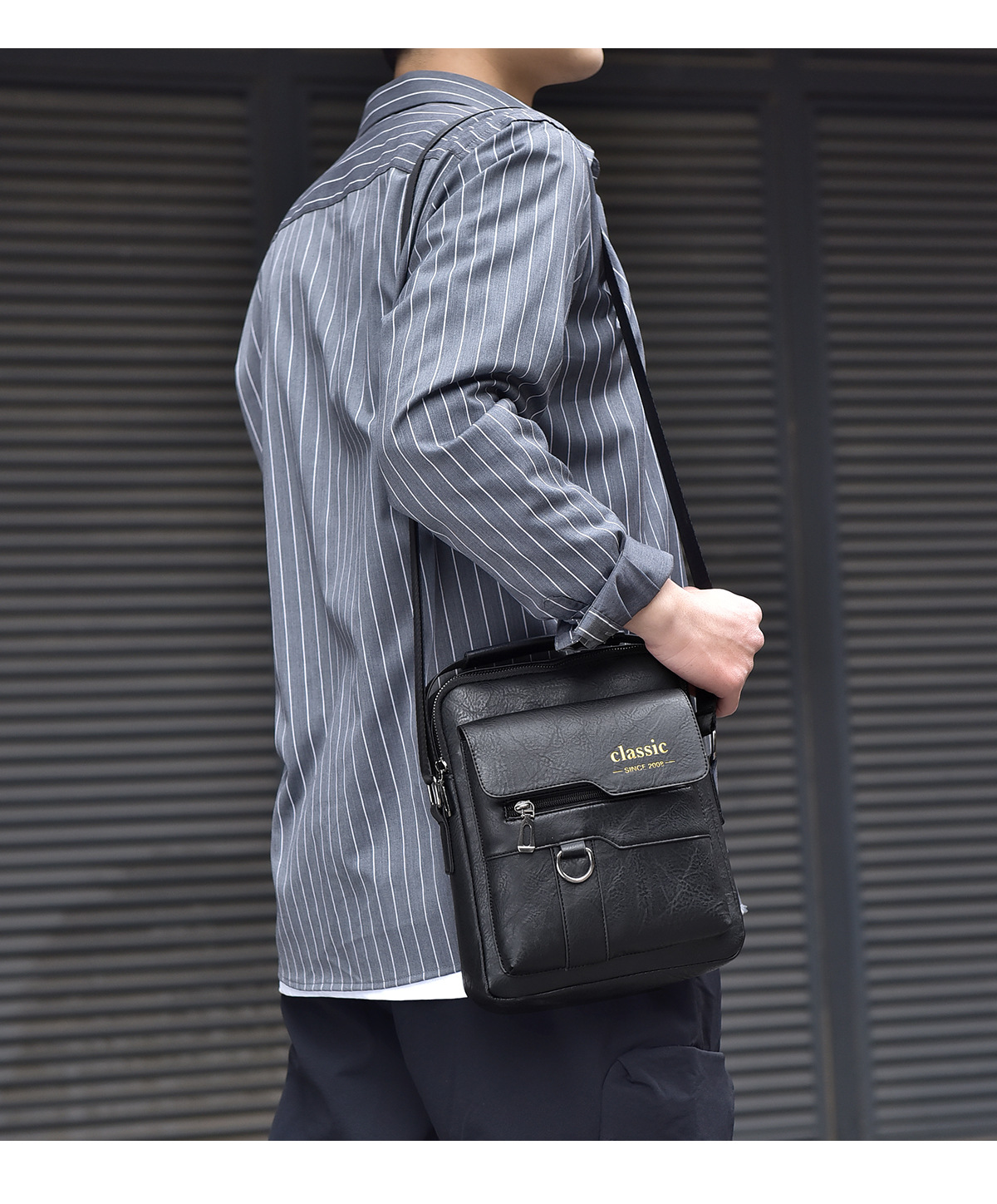 Vintage Waterproof Crossbody Bag – Lightweight Hands-Free Shoulder Bag 11 mens crossbody bag detail