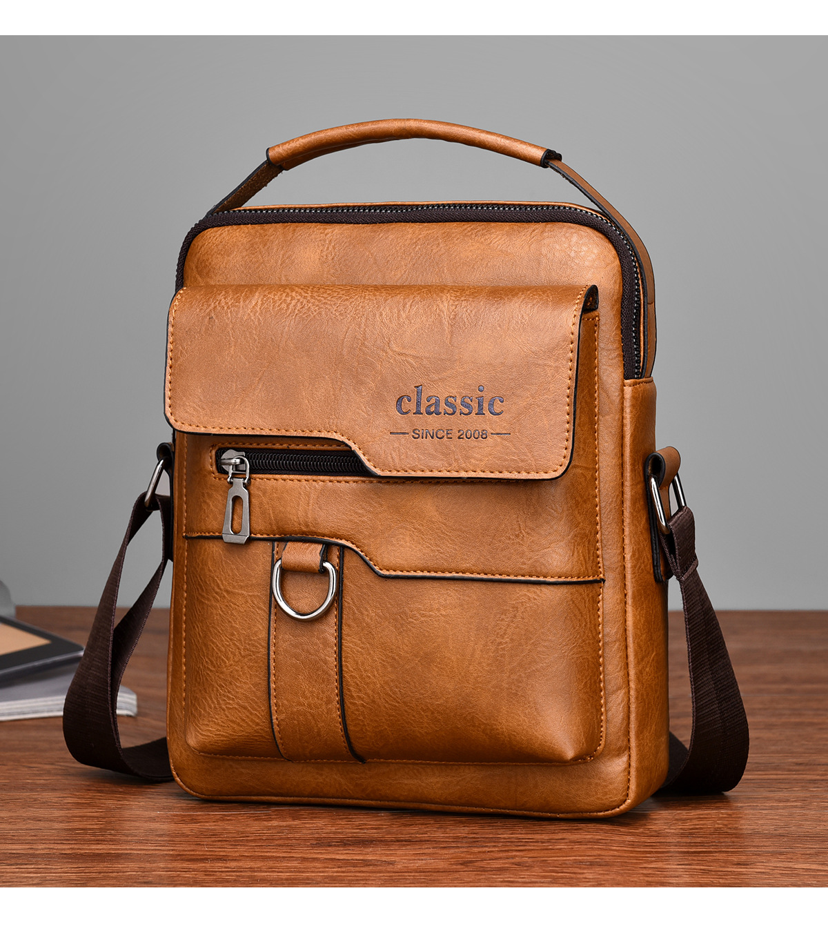 Vintage Waterproof Crossbody Bag – Lightweight Hands-Free Shoulder Bag 5 mens crossbody bag detail
