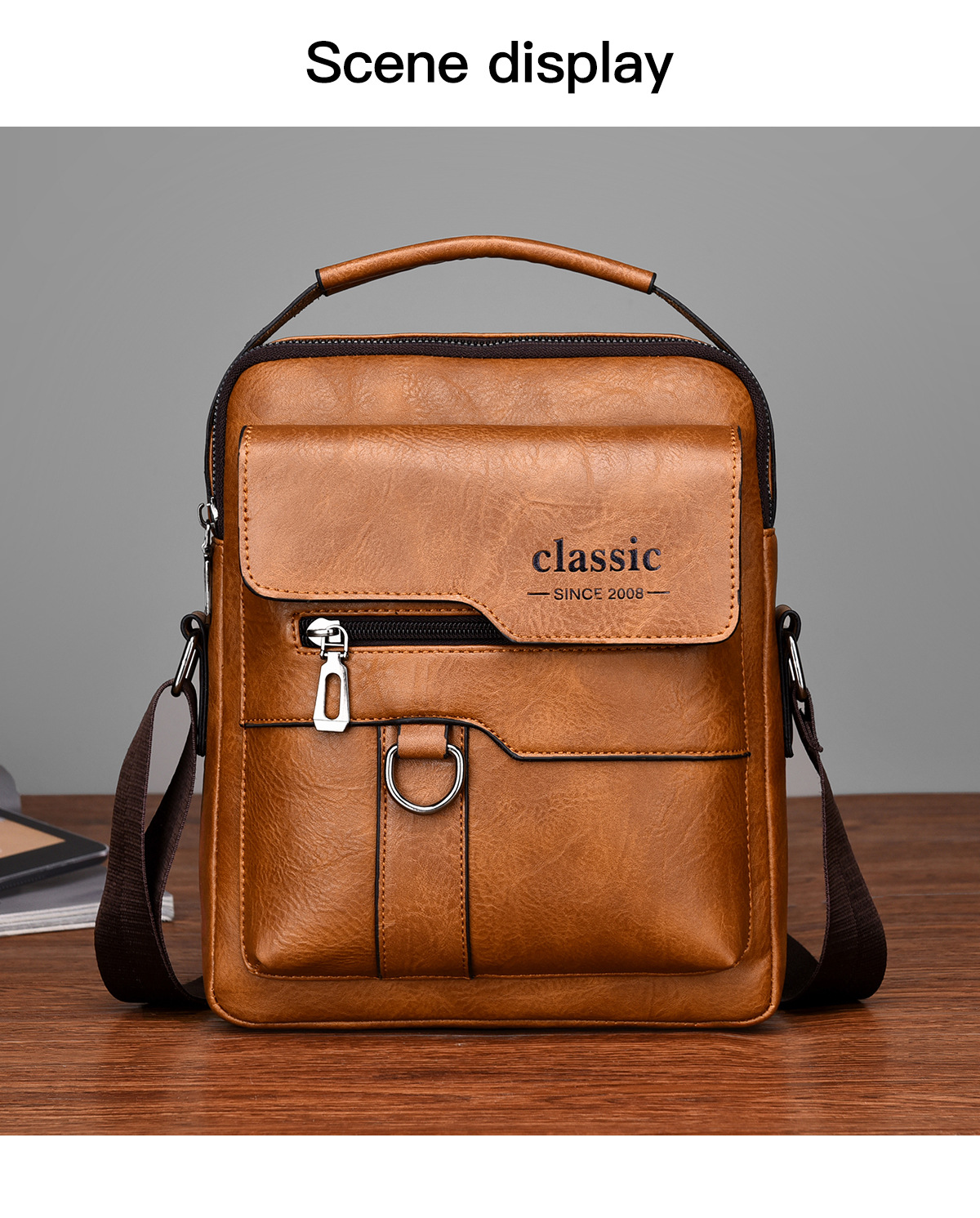 Vintage Waterproof Crossbody Bag – Lightweight Hands-Free Shoulder Bag 8 mens crossbody bag detail