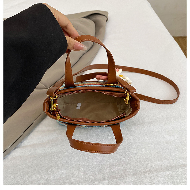 Cross-border rainbow woven floral women's handbag, 2026 new fashionable forest-style vacation crossbody bag, multifunctional straw woven bag 8 O1CN01TuWgEI1WEIgwYP8MW 2221436032756 0 cib -bag