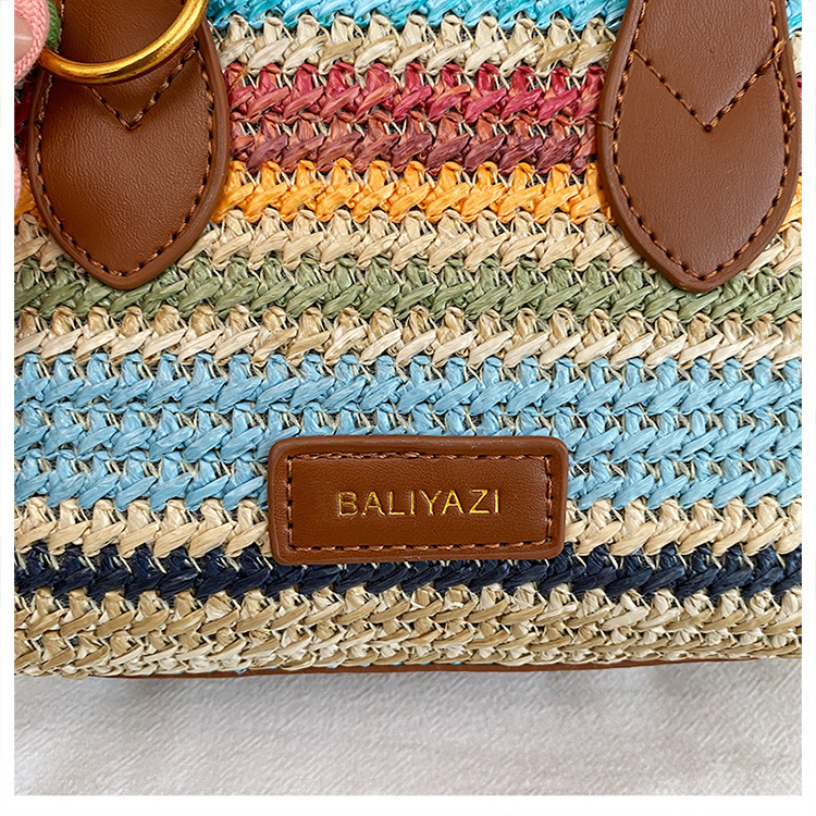 Cross-border rainbow woven floral women's handbag, 2026 new fashionable forest-style vacation crossbody bag, multifunctional straw woven bag 18 O1CN01gdxcZ91WEIgwrj7bo 2221436032756 0 cib -bag